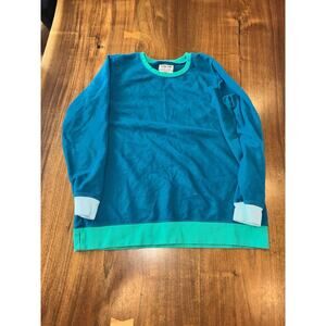 Vintage Lands End Cotton Crewneck Blue And Teal women’s XL